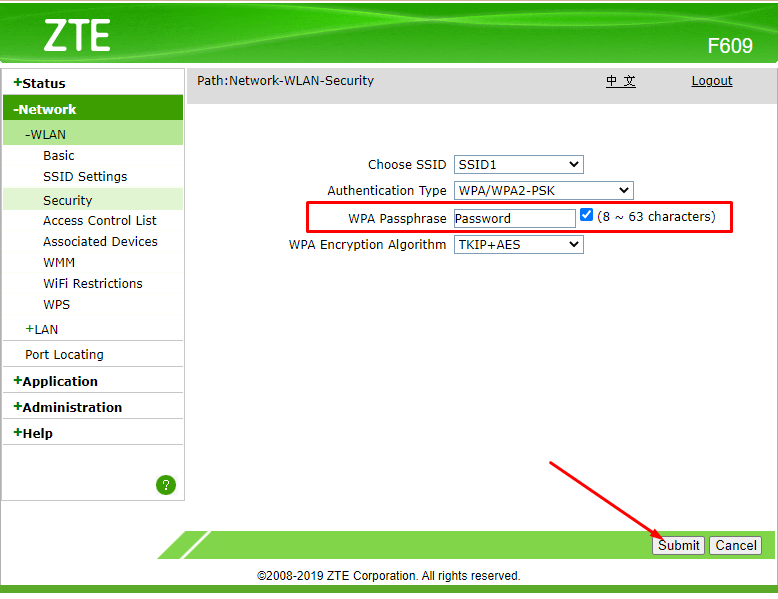 Ganti password Wi-Fi